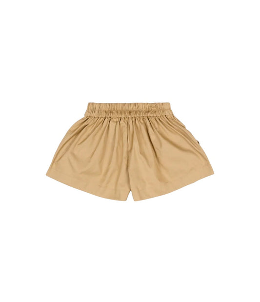Pantaloncino beige con logo cucito Burberry
