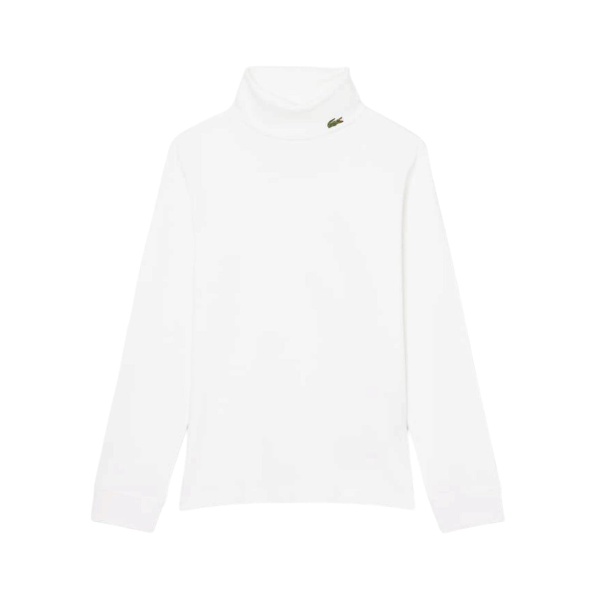 Lupetto bianco con patch logo Lacoste