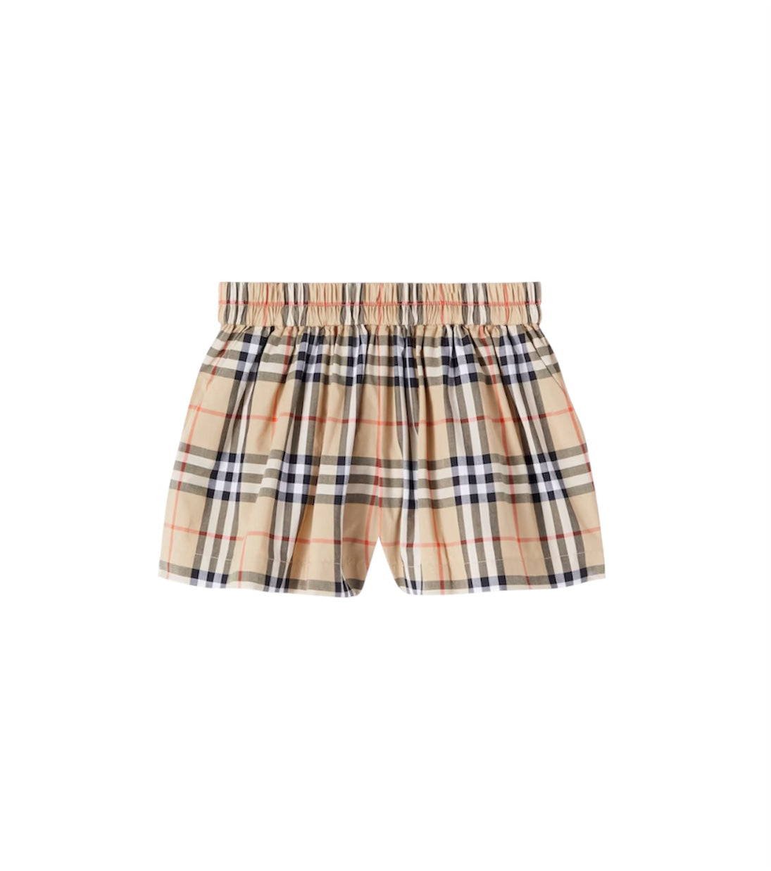 Pantaloncino beige con stampa check Burberry