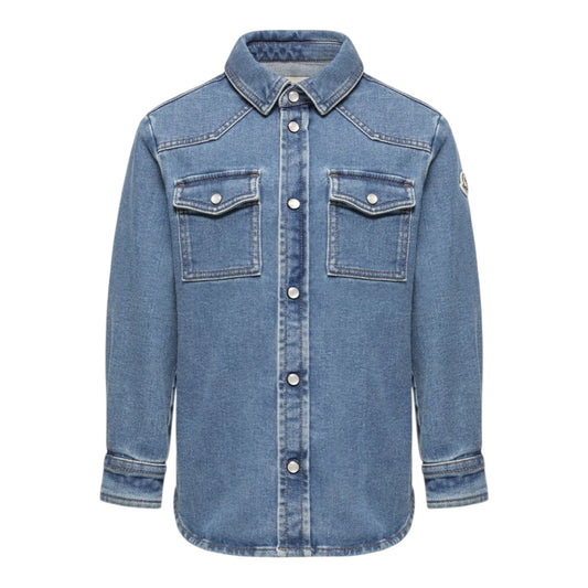 Camicia in jeans con dettagli patch Moncler