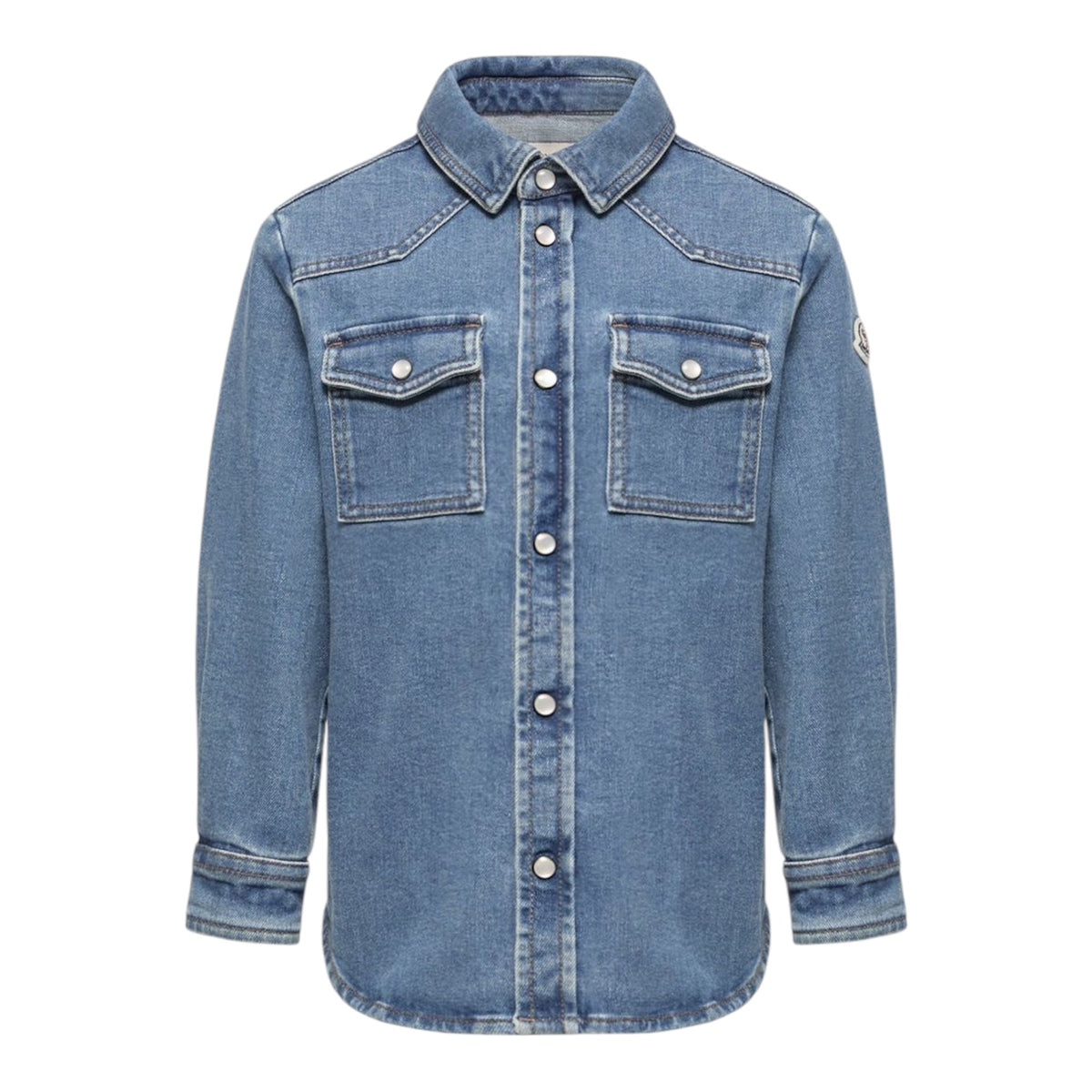 Camicia in jeans con dettagli patch Moncler