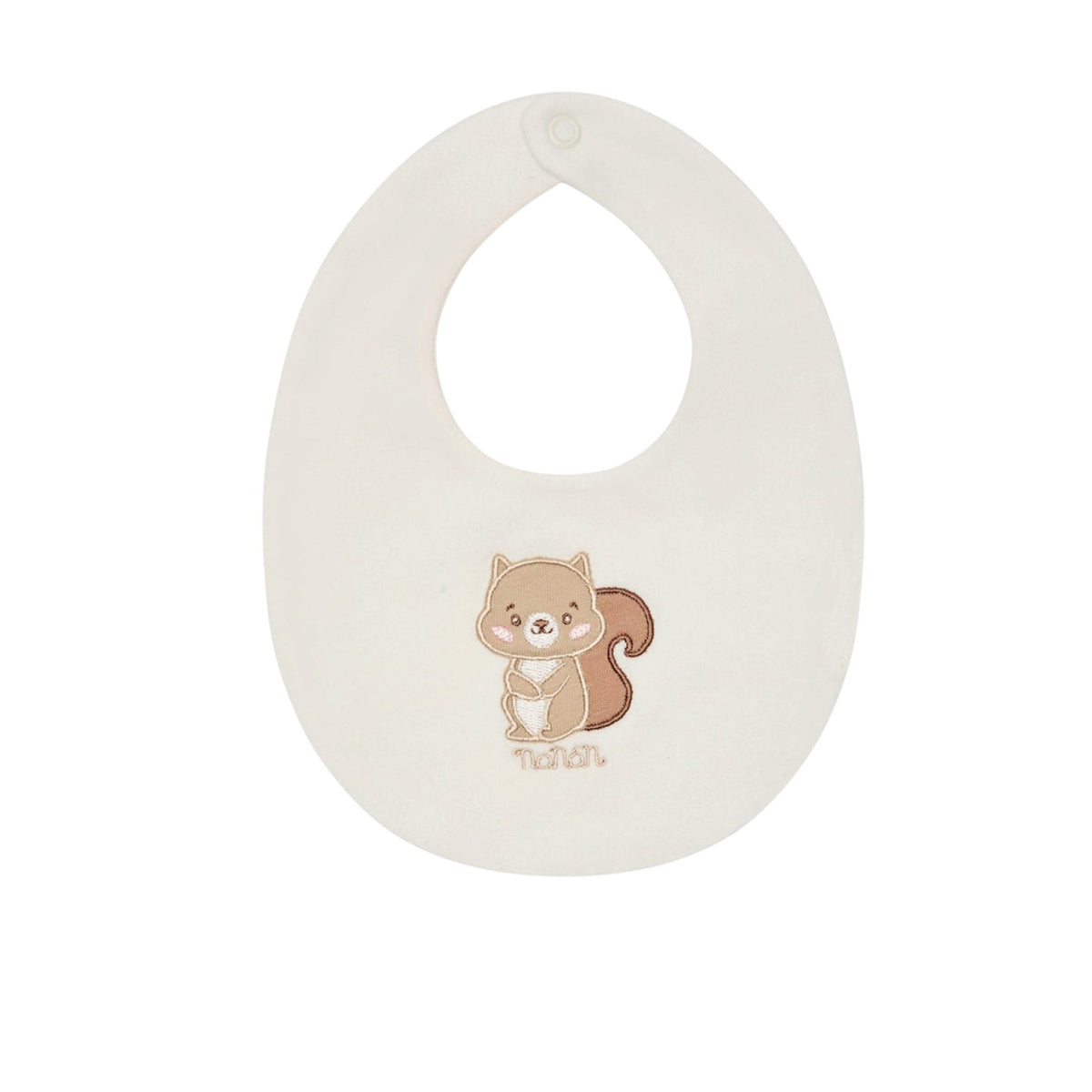 Bavaglino reversibile bianco e fantasia animaletti Nanan