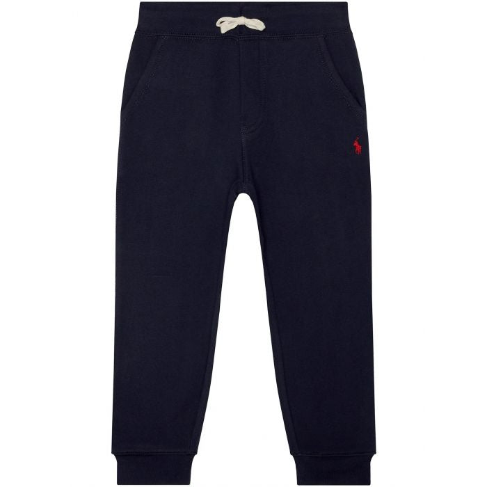 Pantalone in felpa blu con logo Ralph Lauren a contrasto