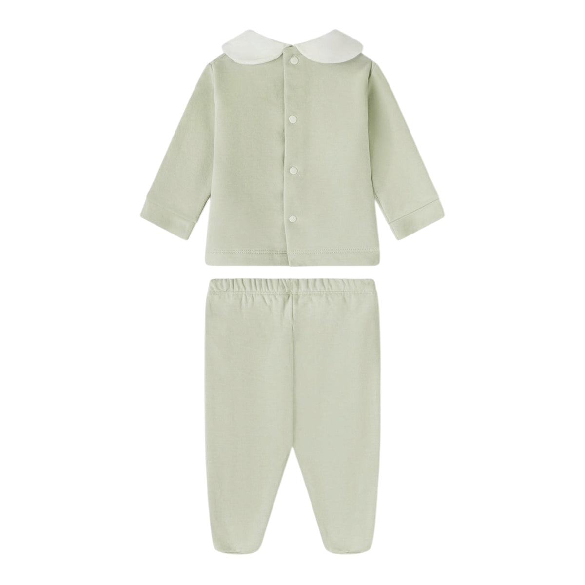 Completo 2 pezzi verde t-shirt e pantalone con patch orso Nanan
