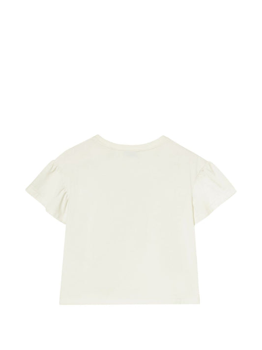 T-shirt bianco con dettaglio fiocco check Burberry