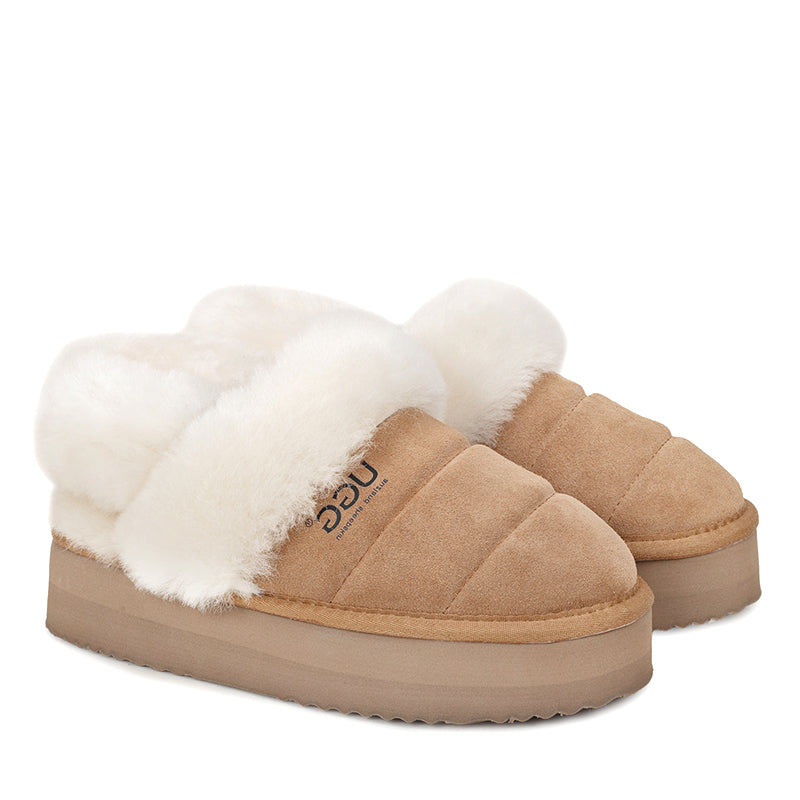 Premium Fluffy Platform Ugg Scuff