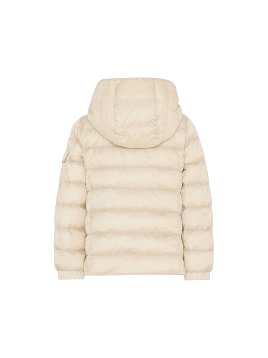 Giubbino Gles beige con patch logo Moncler