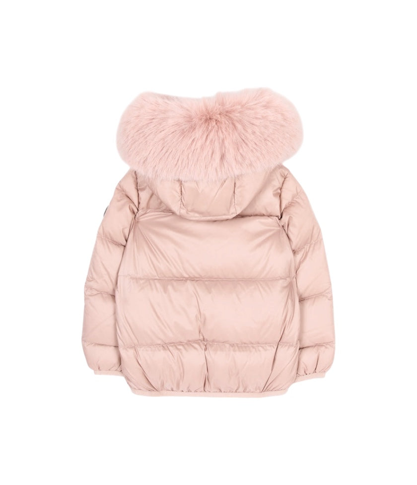 Giubbino rosa baby con pelliccia e dettaglio logo Colmar
