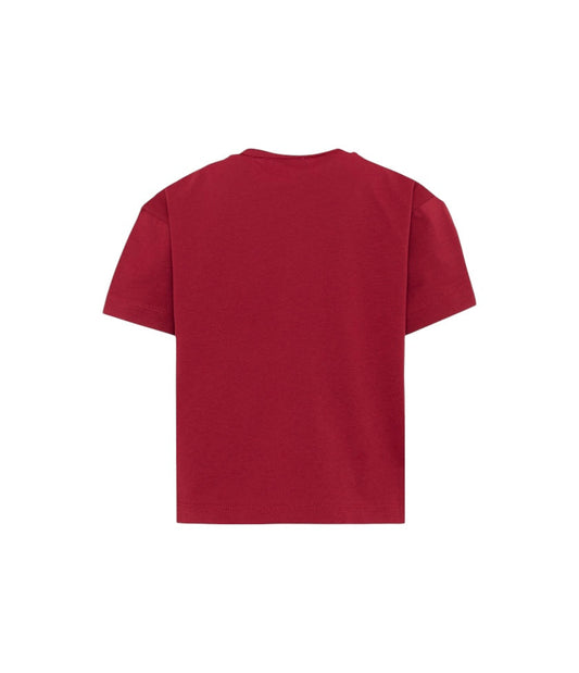 T-shirt rossa cropped con stampa logo Givenchy a contrasto