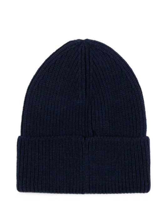 Cappello blu con logo Timberland cucito a contrasto bianco