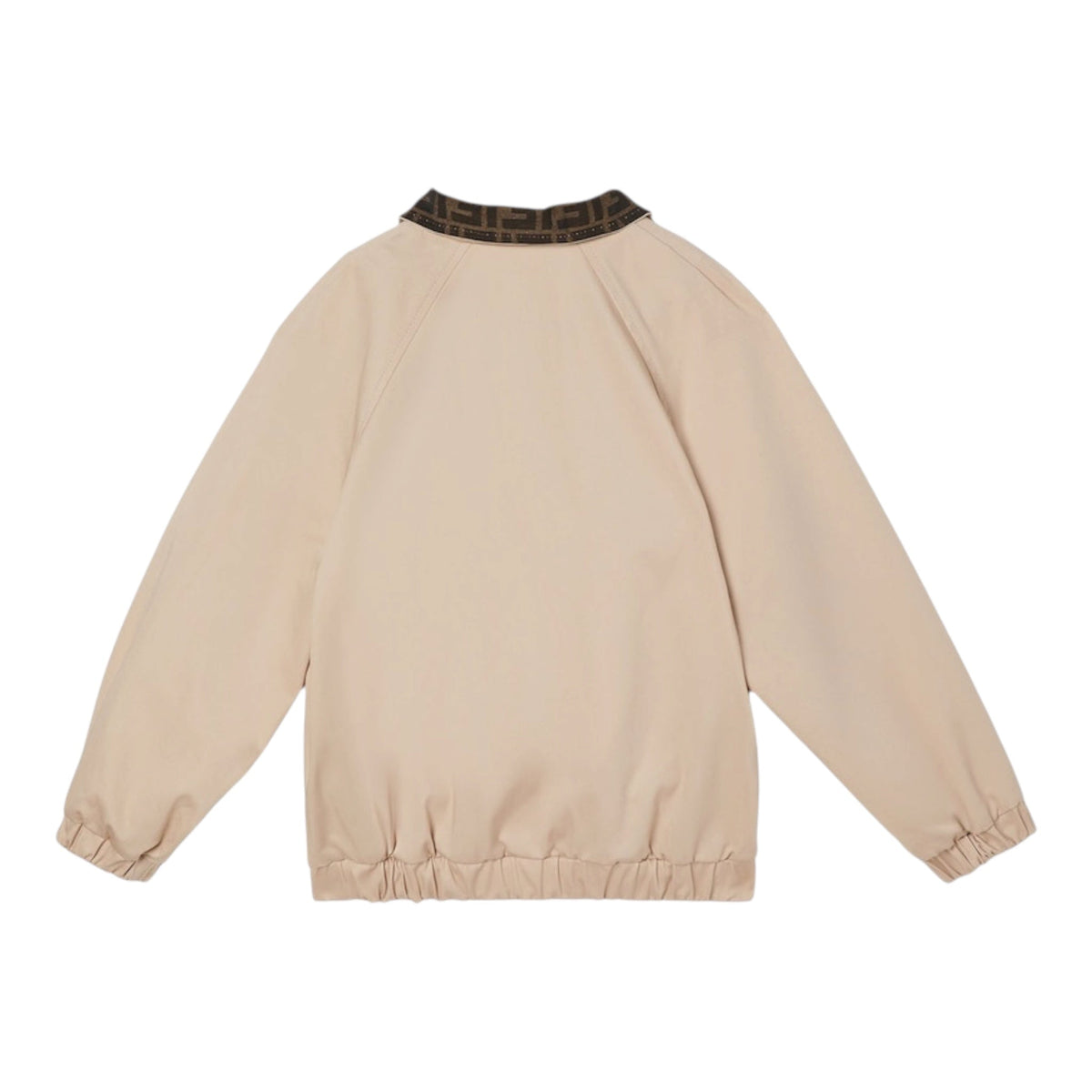 Giacca camicia beige con patch logo Fendi cucito frontale