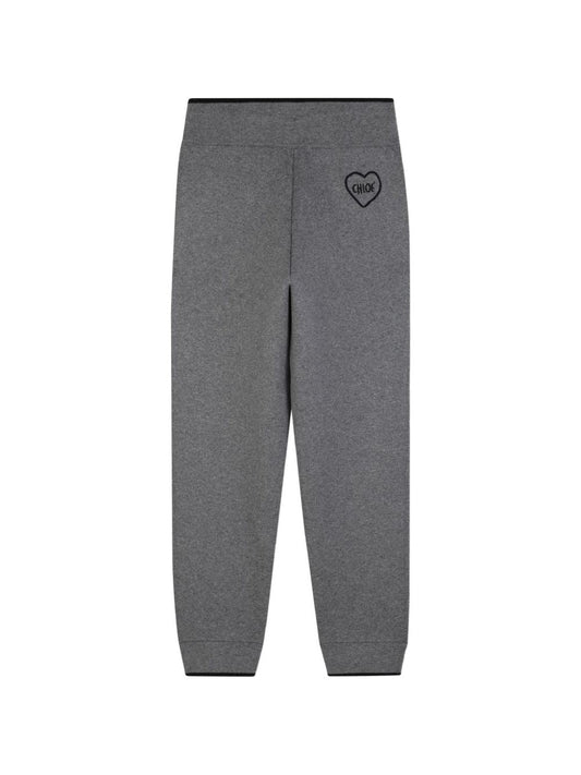 Pantalone grigio con logo Chloè cucito a contrasto
