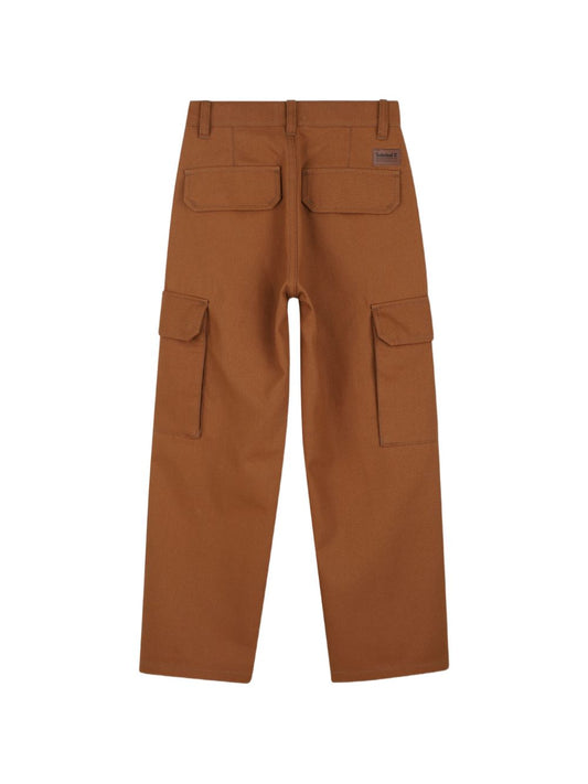Pantalone cargo marrone con dettagli logo Timberland