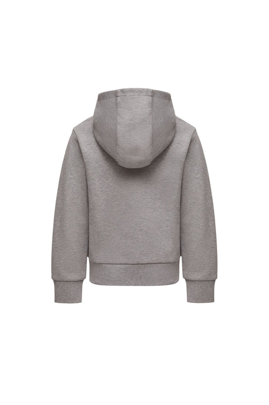 Felpa grigia con stampa logo Moncler a contrasto frontale