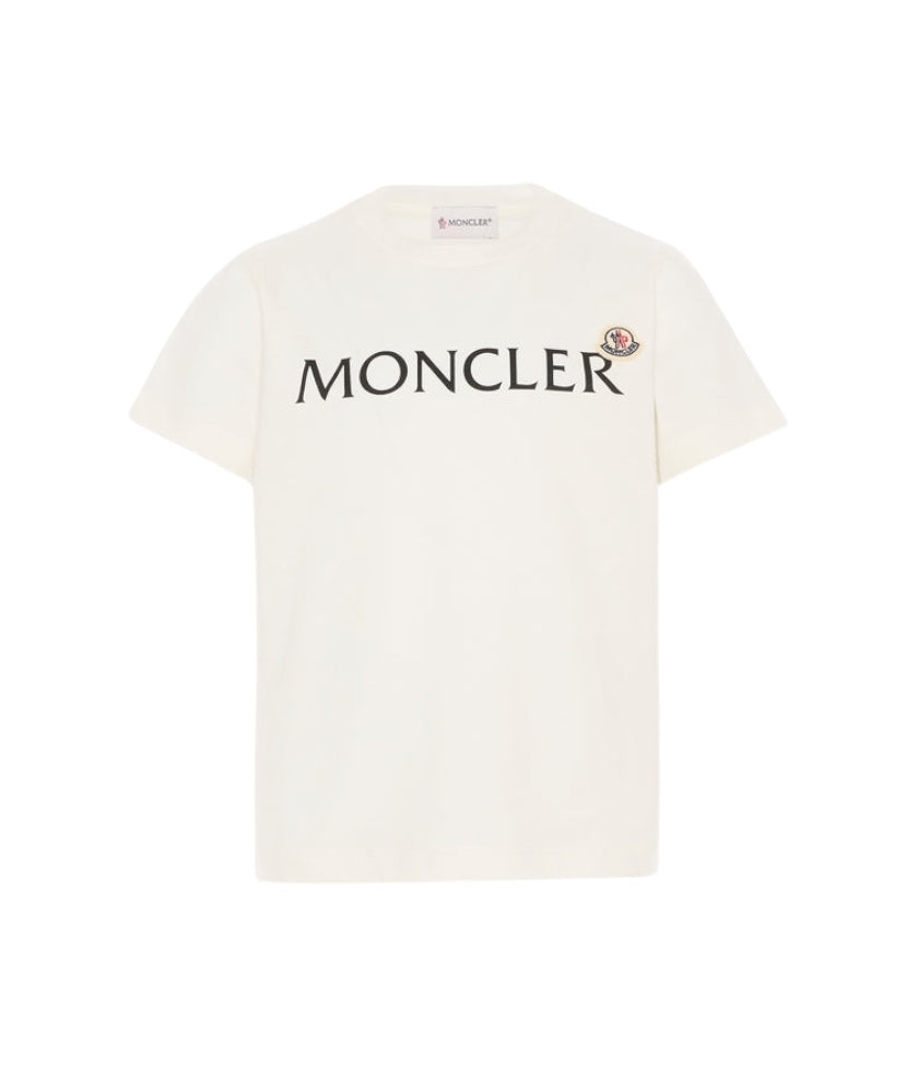 T-shirt bianca con logo classico Moncler