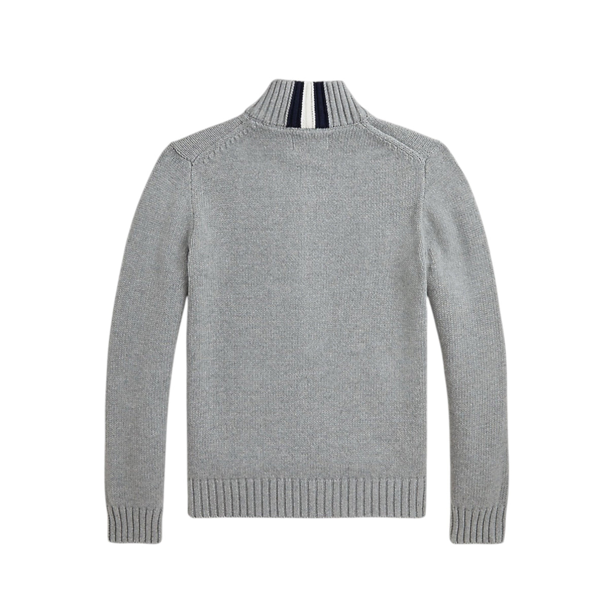 Maglione con zip e logo Ralph Lauren cucito frontale a contrasto