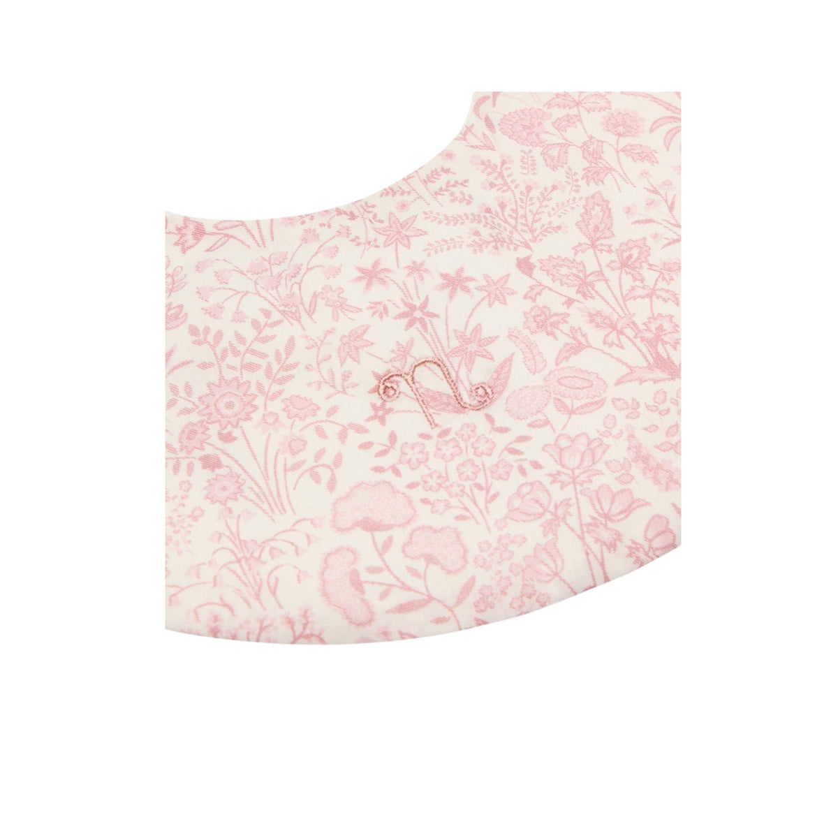 Bavaglino bianco in jersey con tessuto Liberty colore rosa Nanan