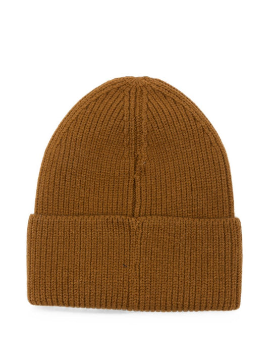 Cappello marrone con logo Timberland cucito a contrasto blu