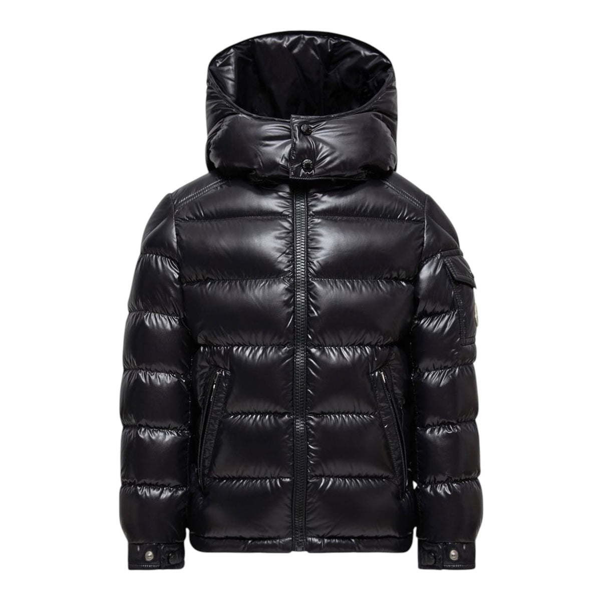 Giubbino Maya nero con dettaglio patch Moncler