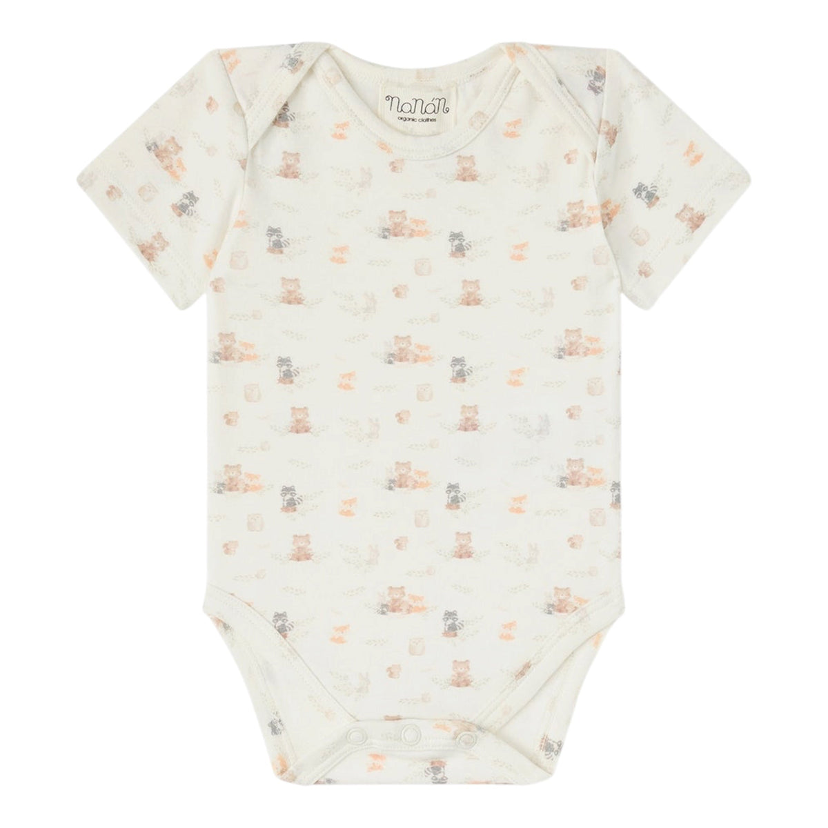 Body in cotone bianco con stampa animali Nanan