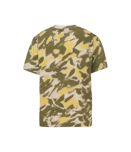 T-shirt verde con stampa militare e stampa logo Givenchy a contrasto