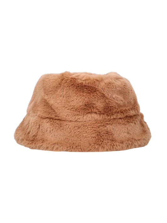 Cappello in ecopelliccia marrone con patch logo Chloé
