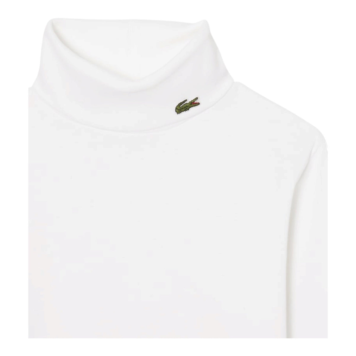 Lupetto bianco con patch logo Lacoste