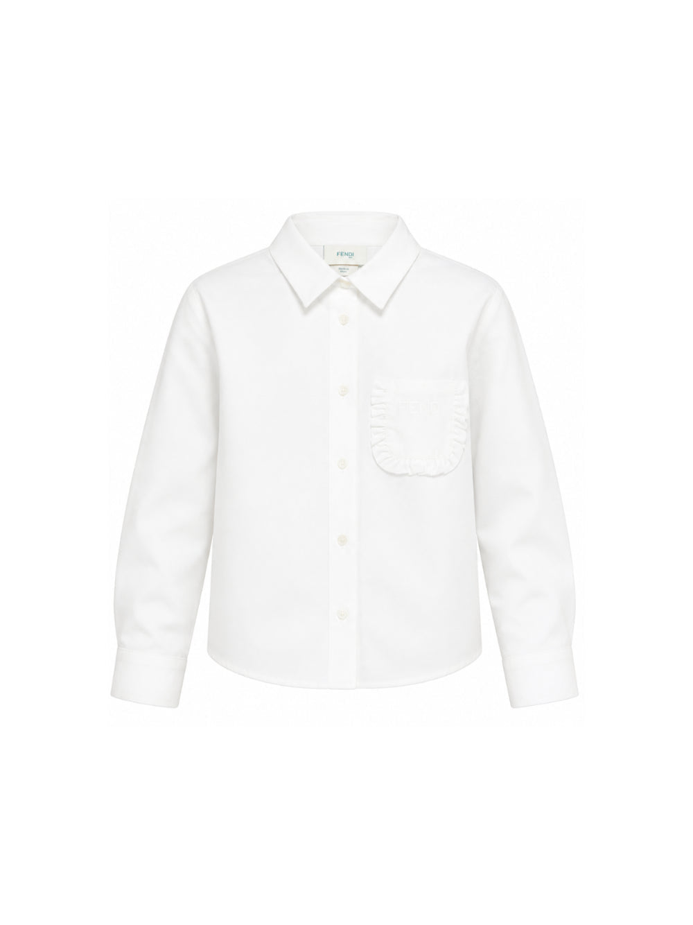 Camicia bianca con logo Fendi cucito frontale