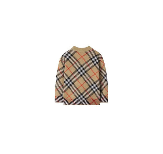 Cardigan biege e fantasia check Burberry