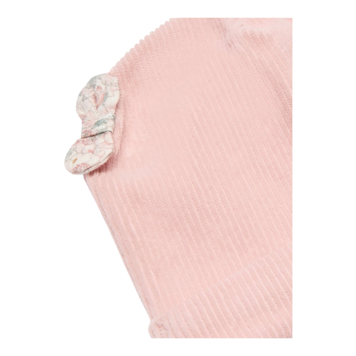 Cappello rosa in ciniglia a coste con fiocchetti Nanan