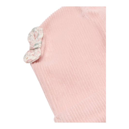 Cappello rosa in ciniglia a coste con fiocchetti Nanan
