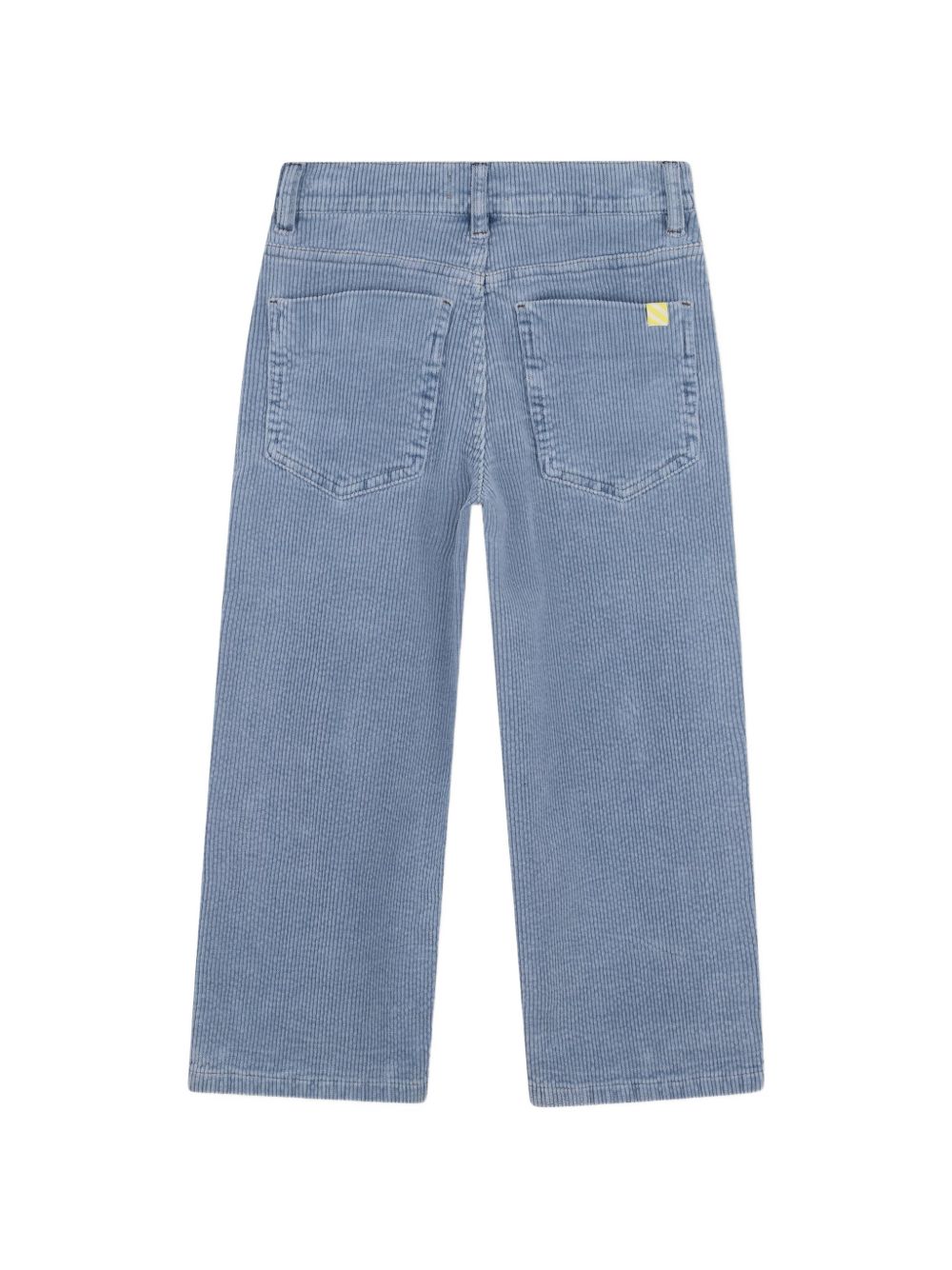 Pantalone a costine in velluto azzurro con dettagli logo Billieblush