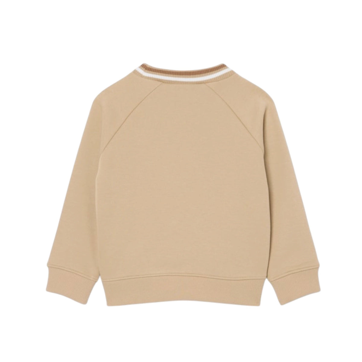 Felpa beige con logo Lacoste cucito frontale