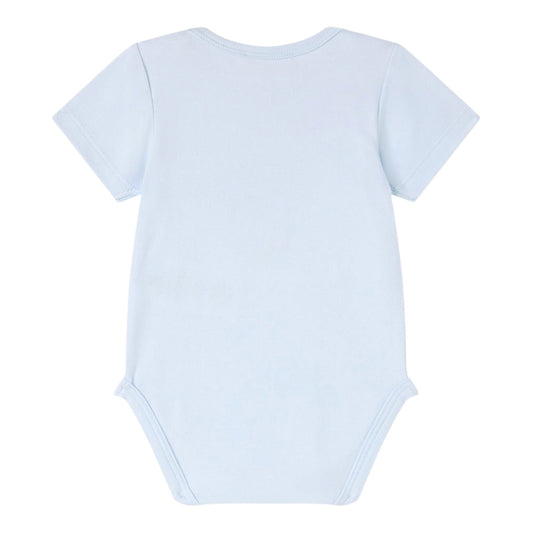 Body in cotone azzurro con scoiattolo e logo Nanan