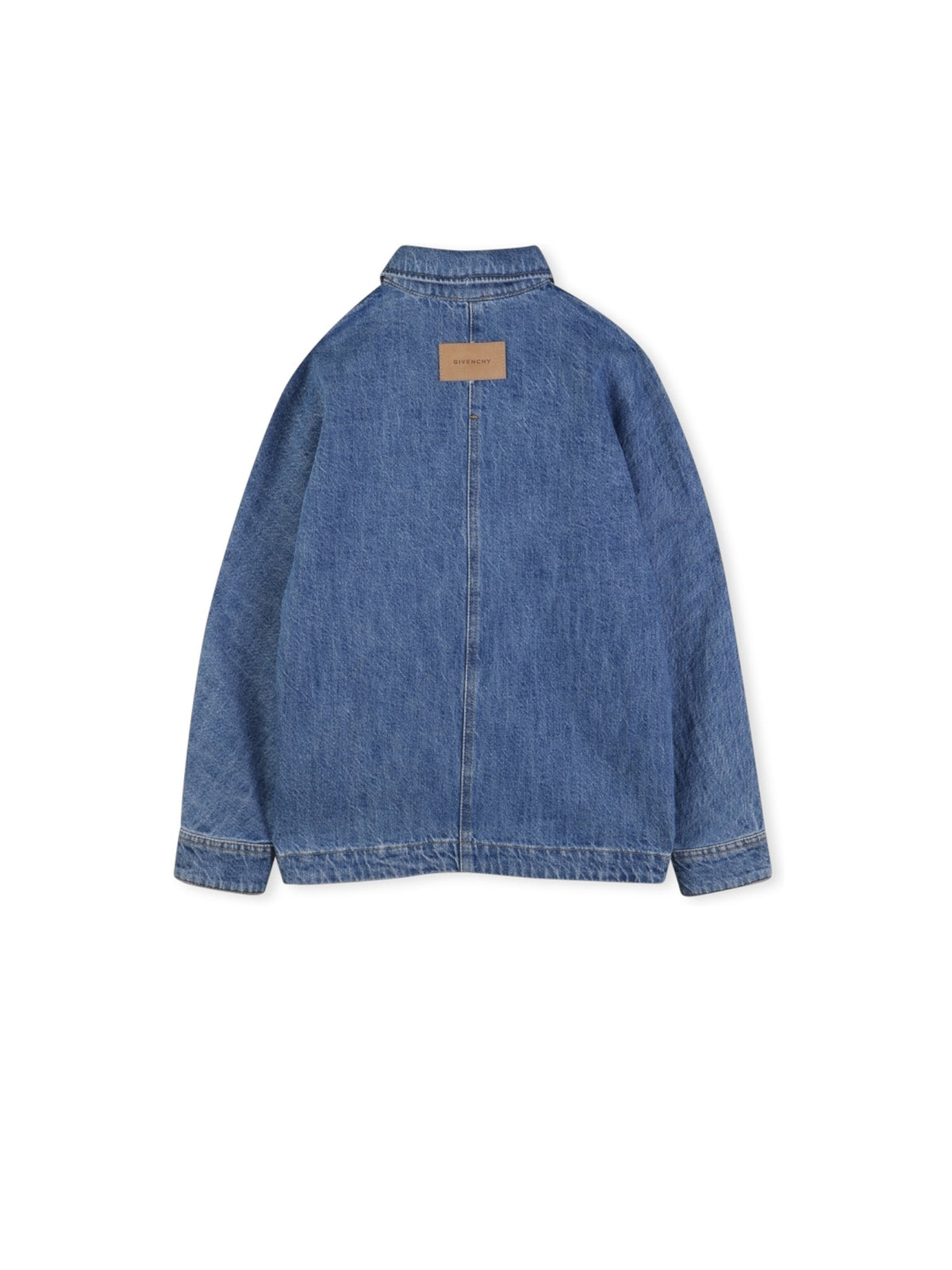 Camicia di jeans blu con logo cucito Givenchy