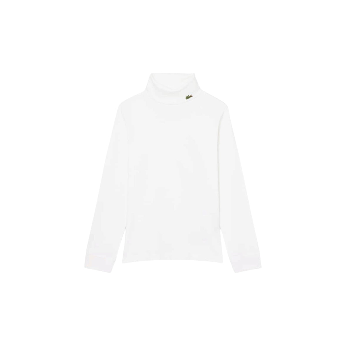 Lupetto bianco con patch logo Lacoste