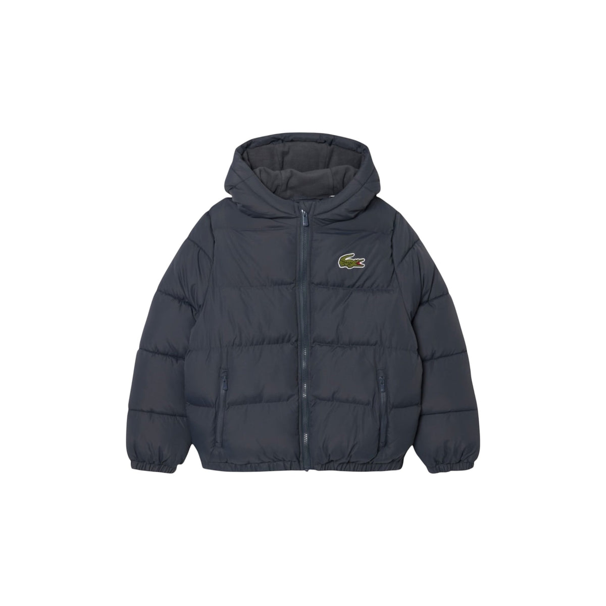 Giubbino grigio con patch logo Lacoste
