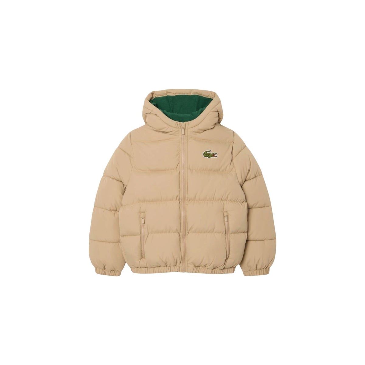 Giubbino beige con patch logo Lacoste