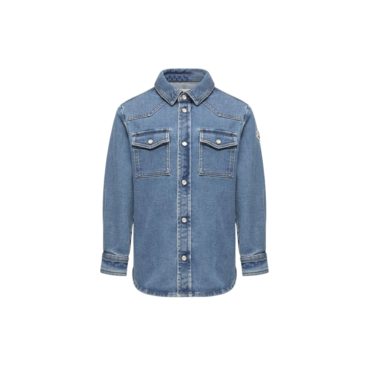 Camicia in jeans con dettagli patch Moncler