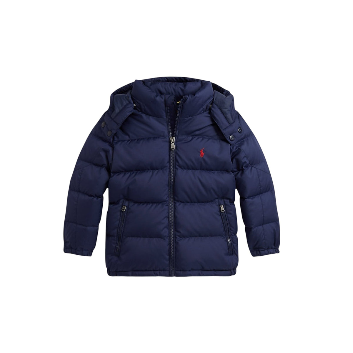 Giubbino blu con logo Ralph Lauren cucito frontale a contrasto