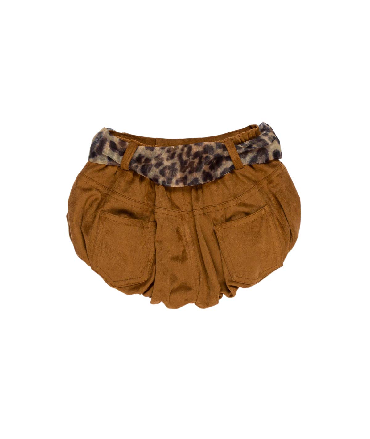 Pantaloncino in camoscio marrone con cintura maculata Miss Grant