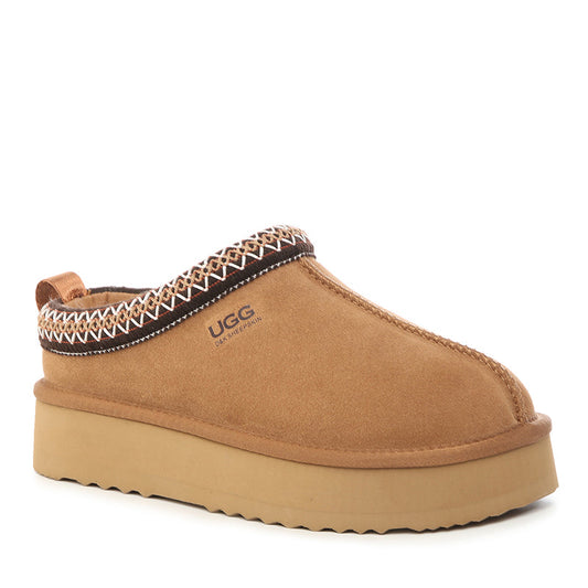 Platinum Tassie Platform Ugg Slippers