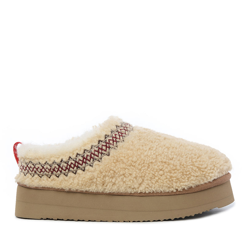 Fluffy Taz Platform Ugg Slippers