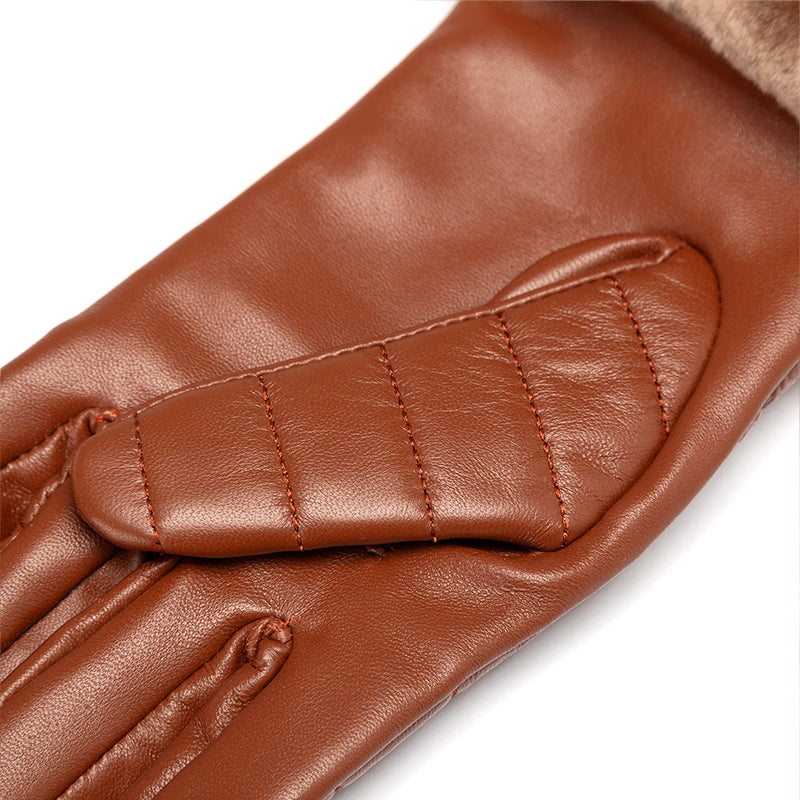 Fluffy Leather Gloves Uggs