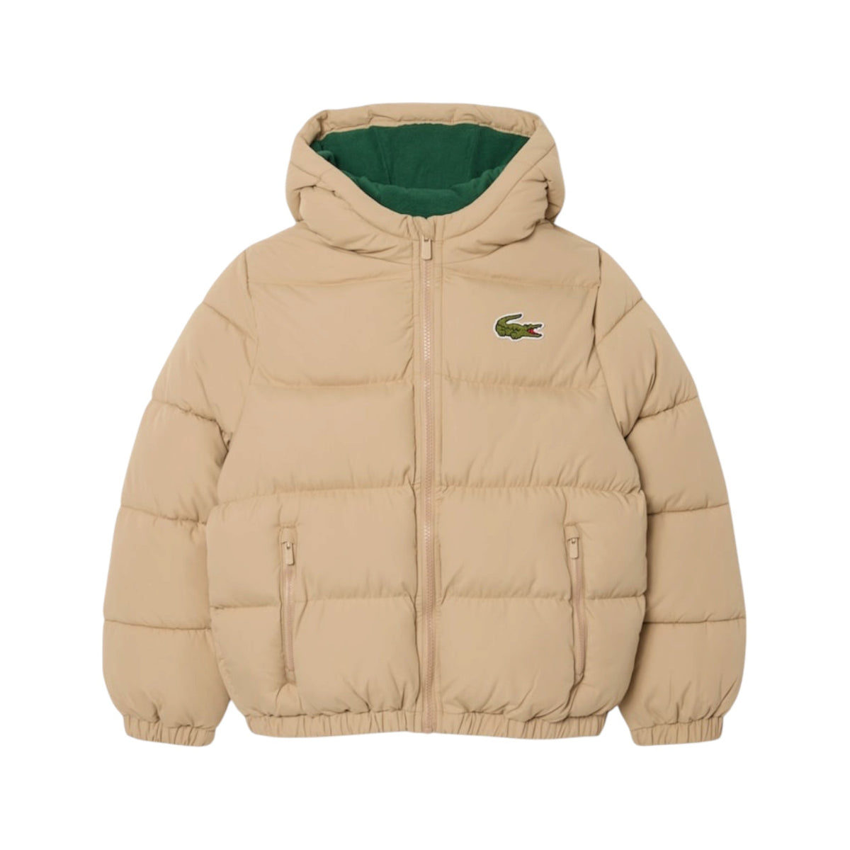 Giubbino beige con patch logo Lacoste