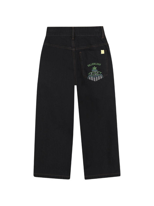 Jeans nero con dettagli Billieblush cuciti sul retro