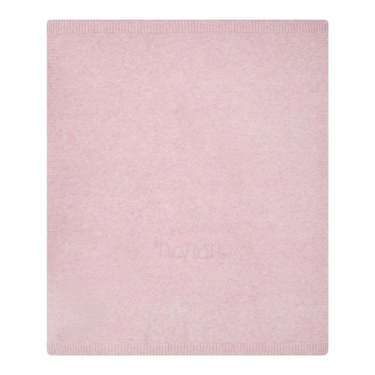 Coperta rosa in filo misto cashmere con ricamo Nanan
