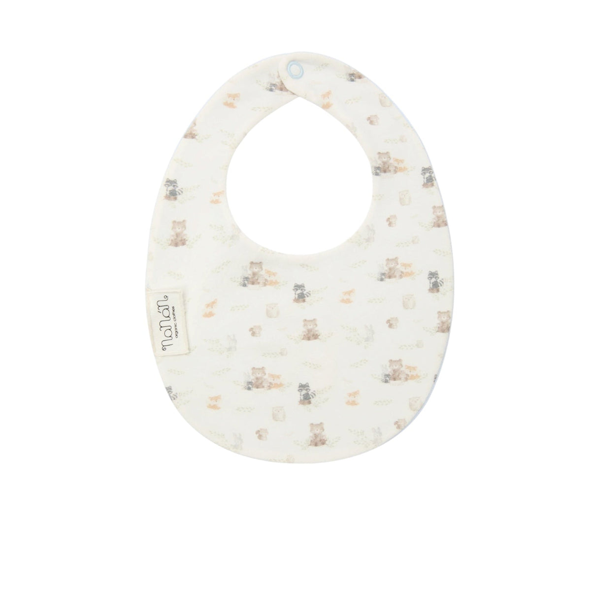 Bavaglino reversibile azzurro e fantasia animaletti Nanan
