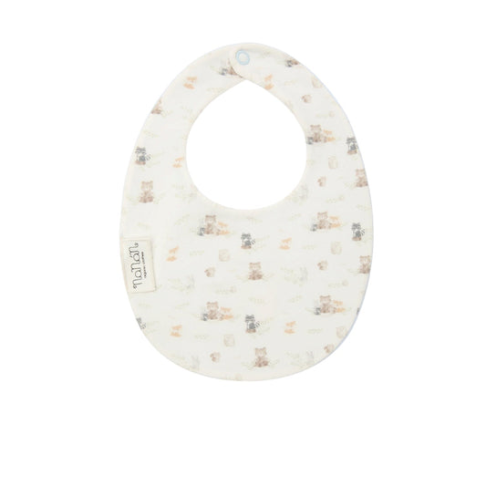 Bavaglino reversibile azzurro e fantasia animaletti Nanan
