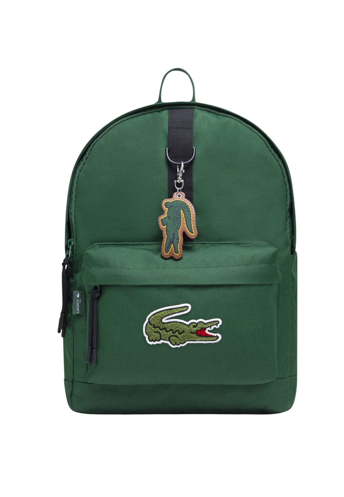 Zaino verde con dettaglio patch cucito Lacoste cucito frontale